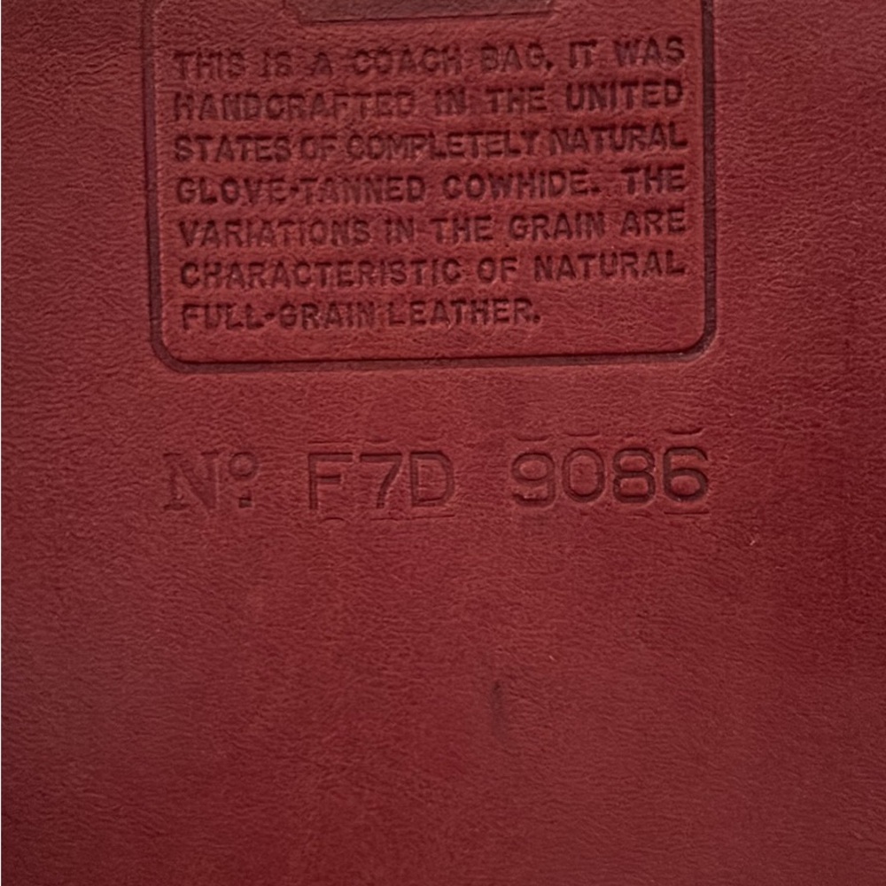 Vintage Coach Red Leather Tote #9086 - Picture 6 of 8